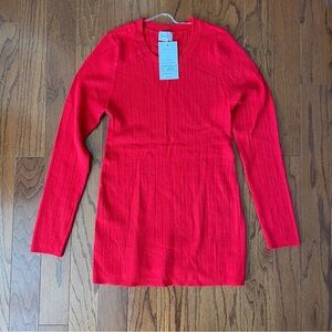 Isabel by Ingrid & Isabel Red Ribbed Sweater Small NWT